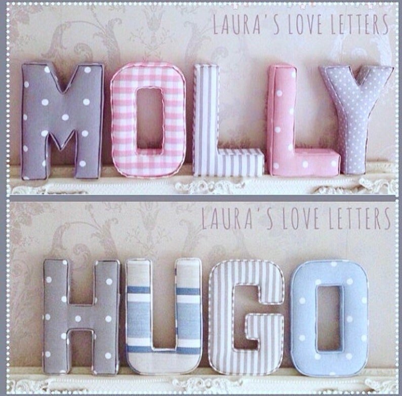 Fabric letters name fabric padded letters AZ Etsy
