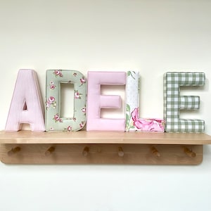 Letras de tela para guardería, decoración de pared para guardería de bebé, regalo personalizado para bebé, regalo de bautizo, regalo para bebé recién nacido, hecho a mano
