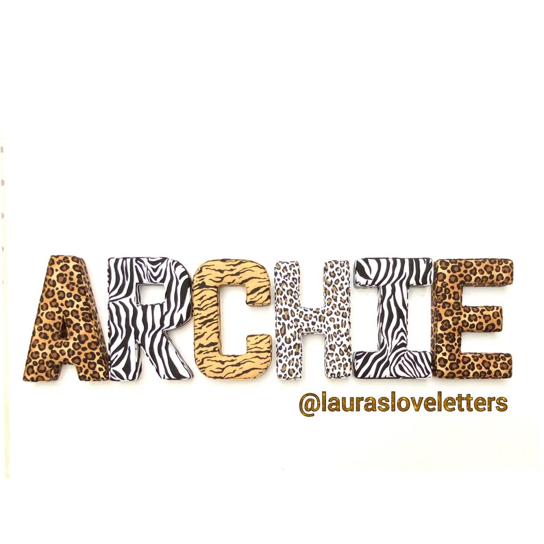 Safari Animal Fabric Letter, Nursery Decor, Custom Initial - Etsy UK