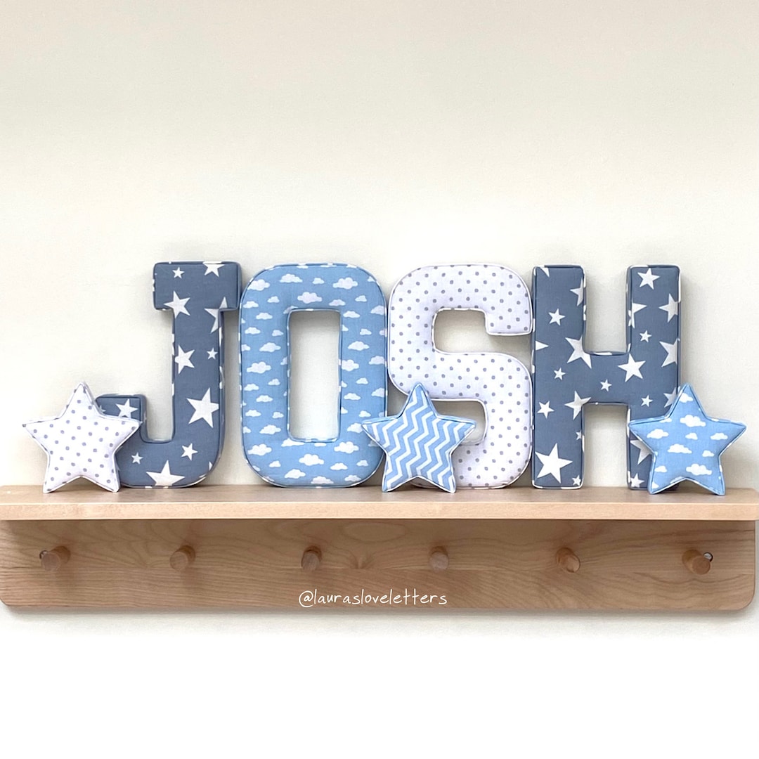 Fabric Letters for Boys Nursery, Nursery Wall Decor, Personalised Name ...