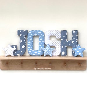 Stoffbuchstaben für Jungen, Kinderzimmer, personalisiertes Namensgeschenk, Baby-Dusche-Geschenk, Taufgeschenk, neues Babygeschenk, Babygeschenk