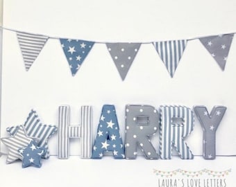 Fabric Letter, PRICE PER LETTER, Initial, Nursery wall Decor, Personalised Name Gift, Baby Shower, Christening, baby gift, Baptism
