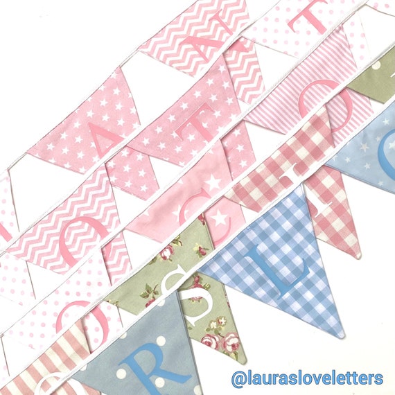 PERSONALISED BUNTING baby gift, new baby, christening, baptism, nursery, nursery accessories, flags