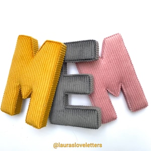 Cord Stoff Buchstabe für Kinderzimmer wal Decor, personalisierter Name, Babyparty, Taufe, neues Babygeschenk