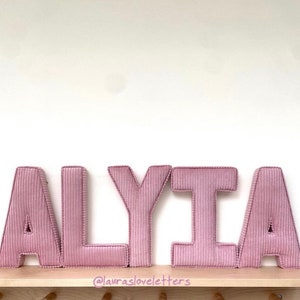 Letra de tela de pana para decoración de pared de guardería, nombre personalizado, baby shower, bautizo, regalo de bebé nuevo