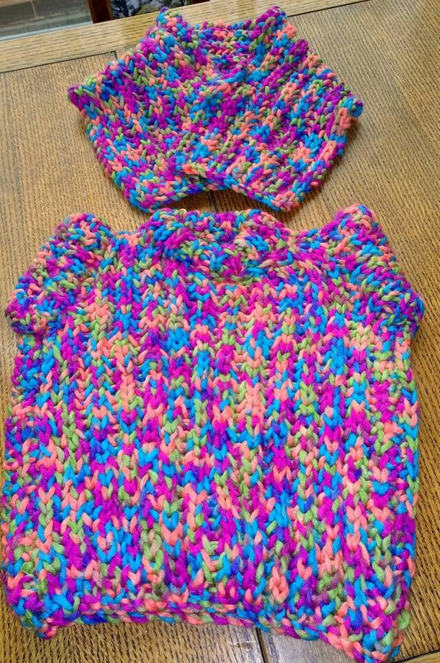 Matching Jumper and Scarf Multicoloured Etsy New Zealand