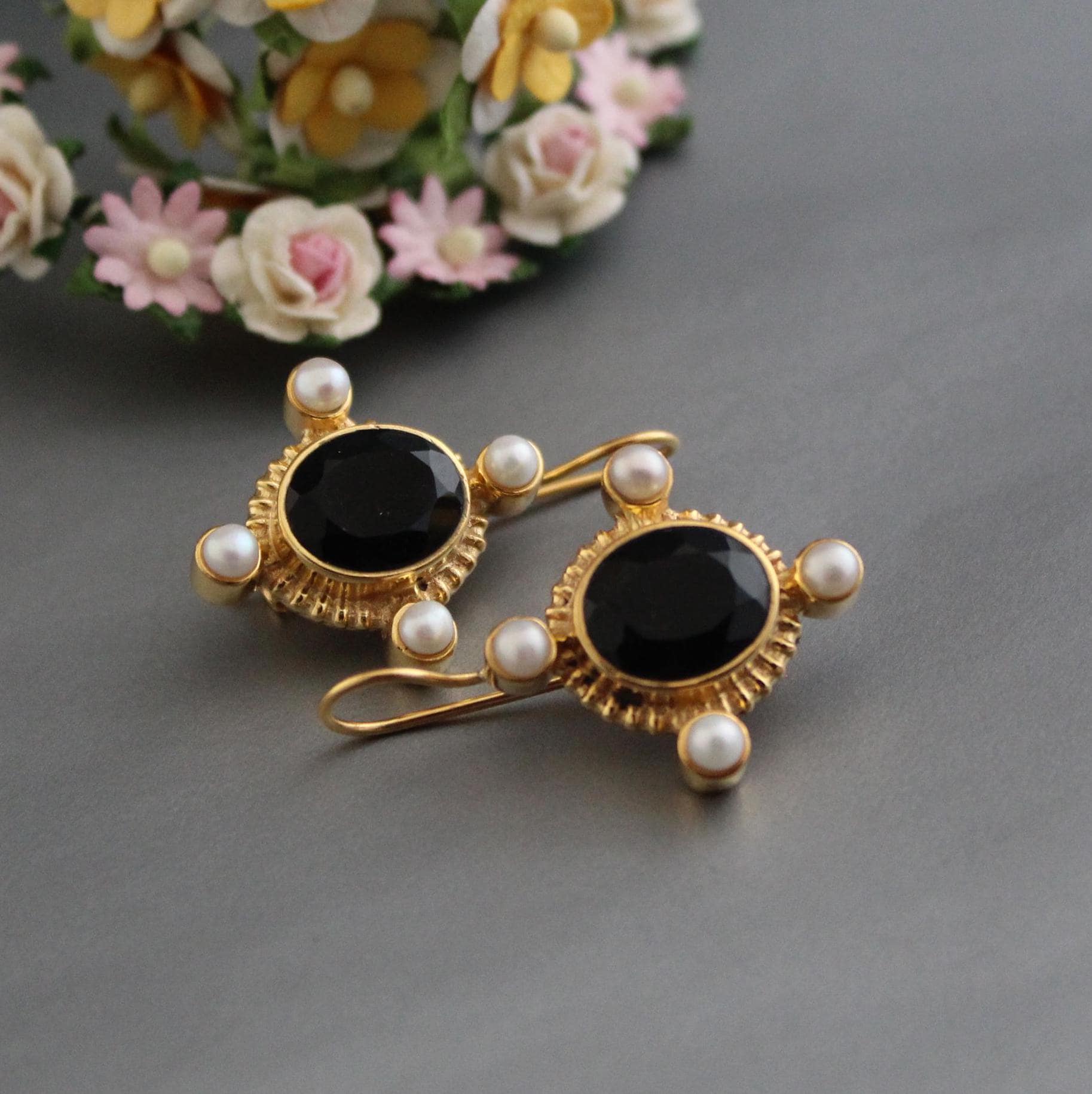 Boucles D'oreilles Anciennes Dormeuses Années 1920 - Bijou Vintage - Occasion