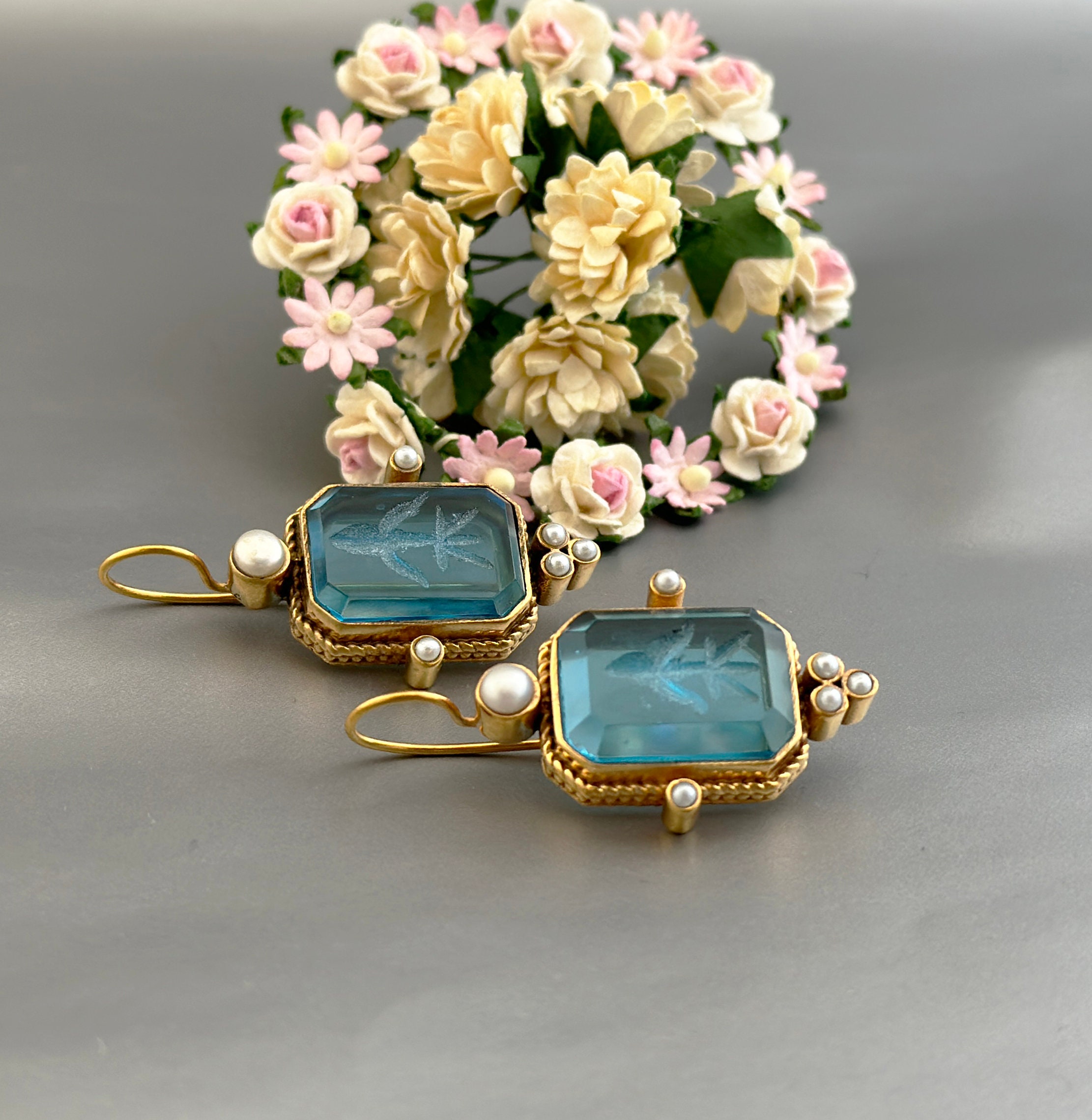 アンティークカメオイヤリング - Etsy 日本