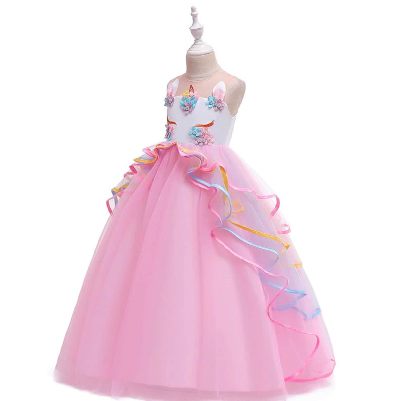 Girls Unicorn Tulle Rainbow Princess Party Dress-Up Costume | Etsy