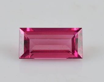 8x4x3mm Natural Pink Tourmaline Faceted Cut Baguette 1 Pieces 0.92 cts Loose Gemstone -100% Natural Pink Tourmaline Gemstone - TUPNK-1121