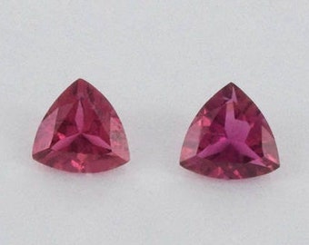 6x6 mm Natural Pink Tourmaline Faceted Cut Trillion Top Quality Loose Gemstone - Pink Color Natural Tourmaline | Earring and Ring Gemstone