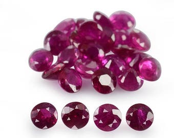 Burmese Ruby 3x3 mm Round Loose Gemstone , loose birthstones ruby 3mm , burma ruby , loose natural ruby , loose natural ruby , natural ruby