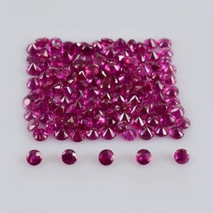 AAA+-graad 100% natuurlijke Birmaanse robijn, 2,3 mm diamantgeslepen rond, VS-helderheid, robijnrode edelsteen, robijn edelsteen sieraden, robijnrode geboortesteen