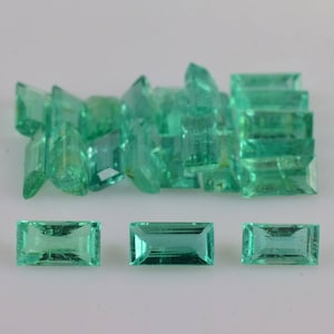 4x2 mm Green Emerald Faceted Cut Baguette Loose Gemstone - 100% Natural Green Emerald Gemstone - Top Quality Emerald Baguette