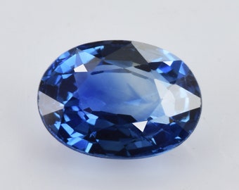7.2x5.2 mm Blue Sapphire 1.18 Carat Gemstone Faceted Oval -  Natural Ceylon Sapphire, September Month Birthstone Precious Sapphire Gemstone