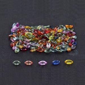 4x2x1.5 mm Natural Multi Sapphire Faceted Marquise Gemstone , 100% Natural Multi Sapphire Gemstone , Sapphire Marquise , SAMLT-1008