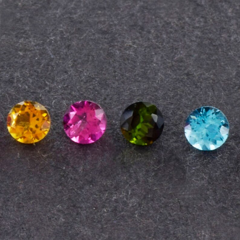 Natural Multi Tourmaline 2 mm Faceted Cut Round AAA+ Grade Loose Gemstone - Multi Color Tourmaline, Loose gemstones, Multi color tourmaline, AAA+ grade, Faceted cut, Natural gemstones, Tourmaline beads