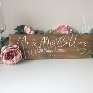 Personalised RUSTIC Wooden Table Sign: Couples Wedding Reception Decor