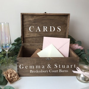 Personalised RUSTIC Wedding Card Box: Wooden Keepsake Memory Box - Etsy UK