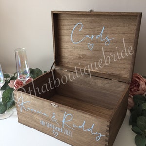 Personalised RUSTIC Wedding Card Box: Wooden Keepsake Memory Box - Etsy UK