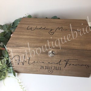 Personalised RUSTIC Wedding Card Box: Wooden Keepsake Memory Box - Etsy UK