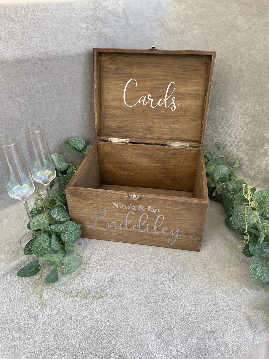 Personalised RUSTIC Wedding Card Box: Wooden Keepsake Memory Box - Etsy UK