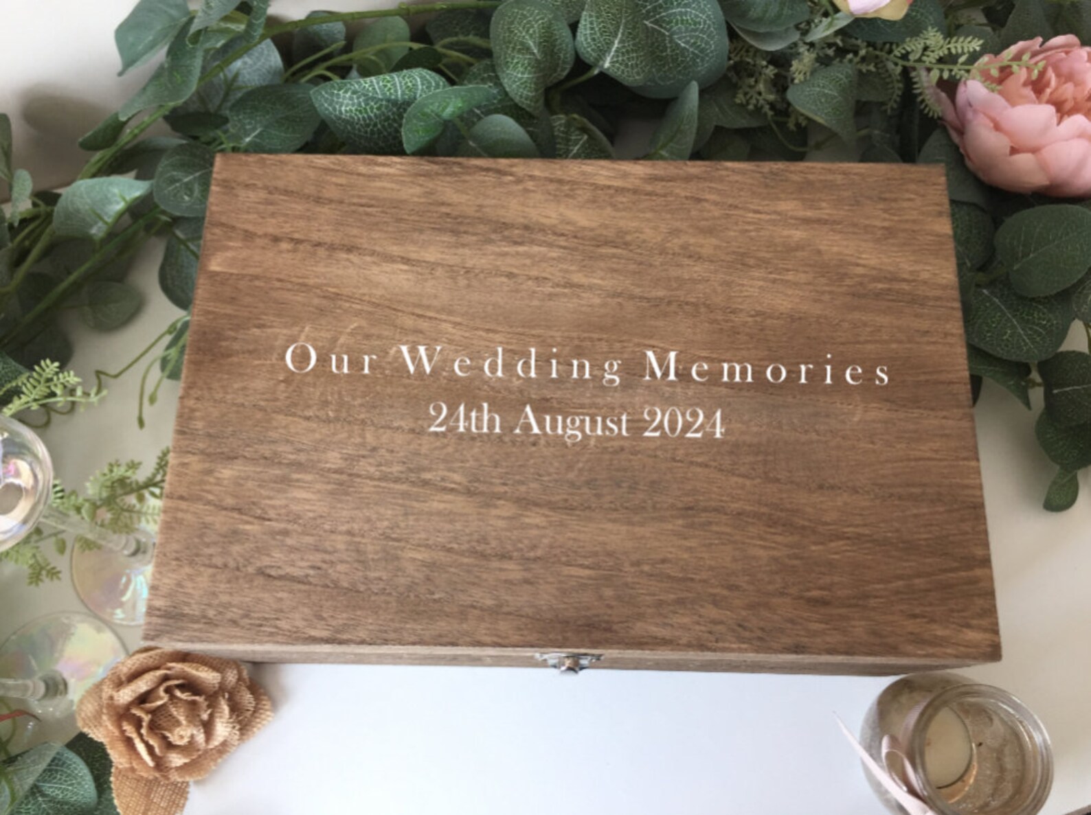 Personalised RUSTIC Wedding Card Box: Wooden Keepsake Memory Box - Etsy UK