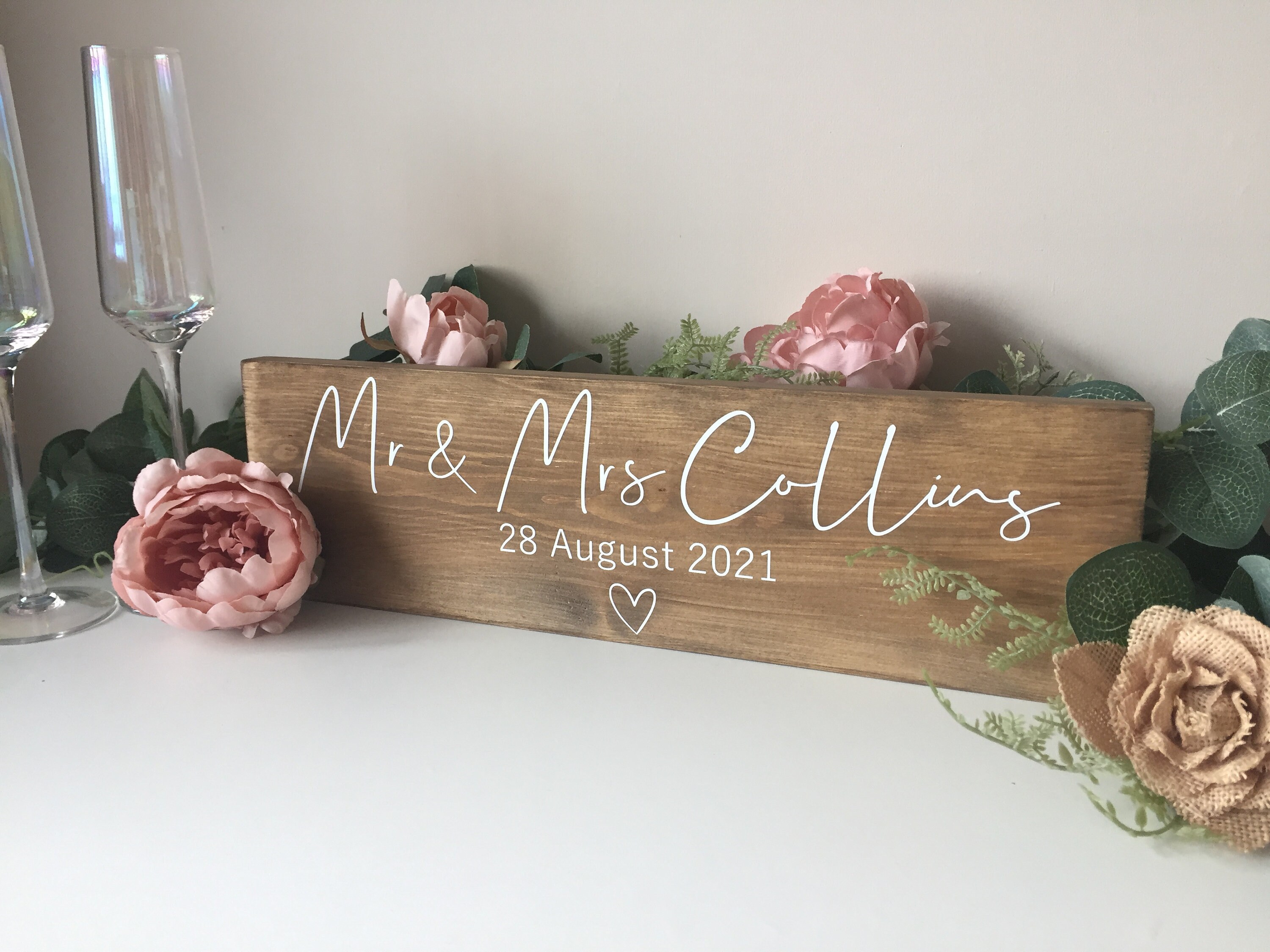 Wedding top table sign Personalised top table sign rustic Etsy