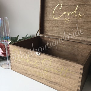 Personalised RUSTIC Wedding Card Box: Wooden Keepsake Memory Box - Etsy UK