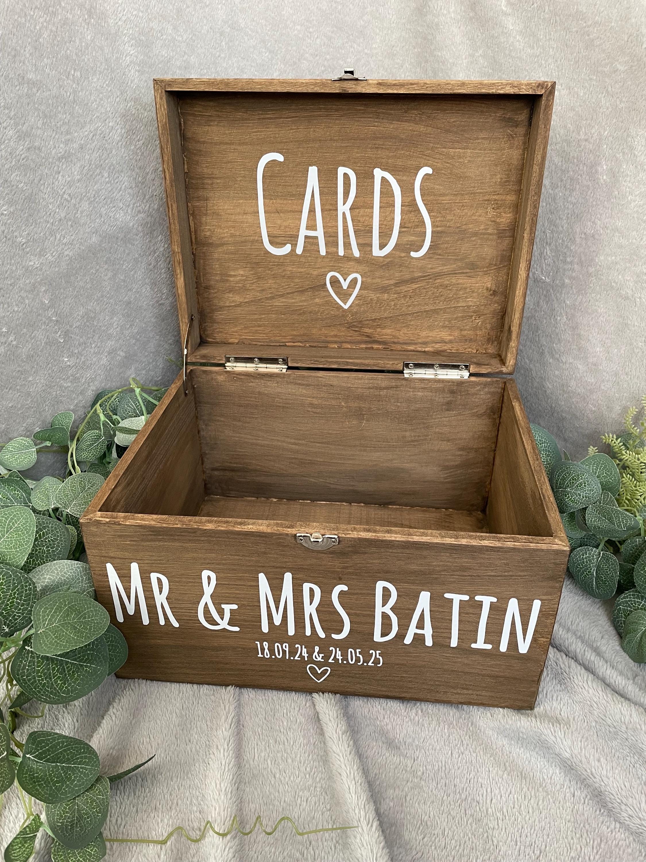 Personalised RUSTIC Wedding Card Box: Wooden Keepsake Memory Box - Etsy UK