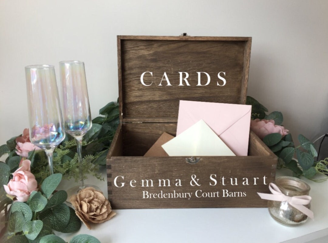 Personalised RUSTIC Wedding Card Box: Wooden Keepsake Memory Box - Etsy UK