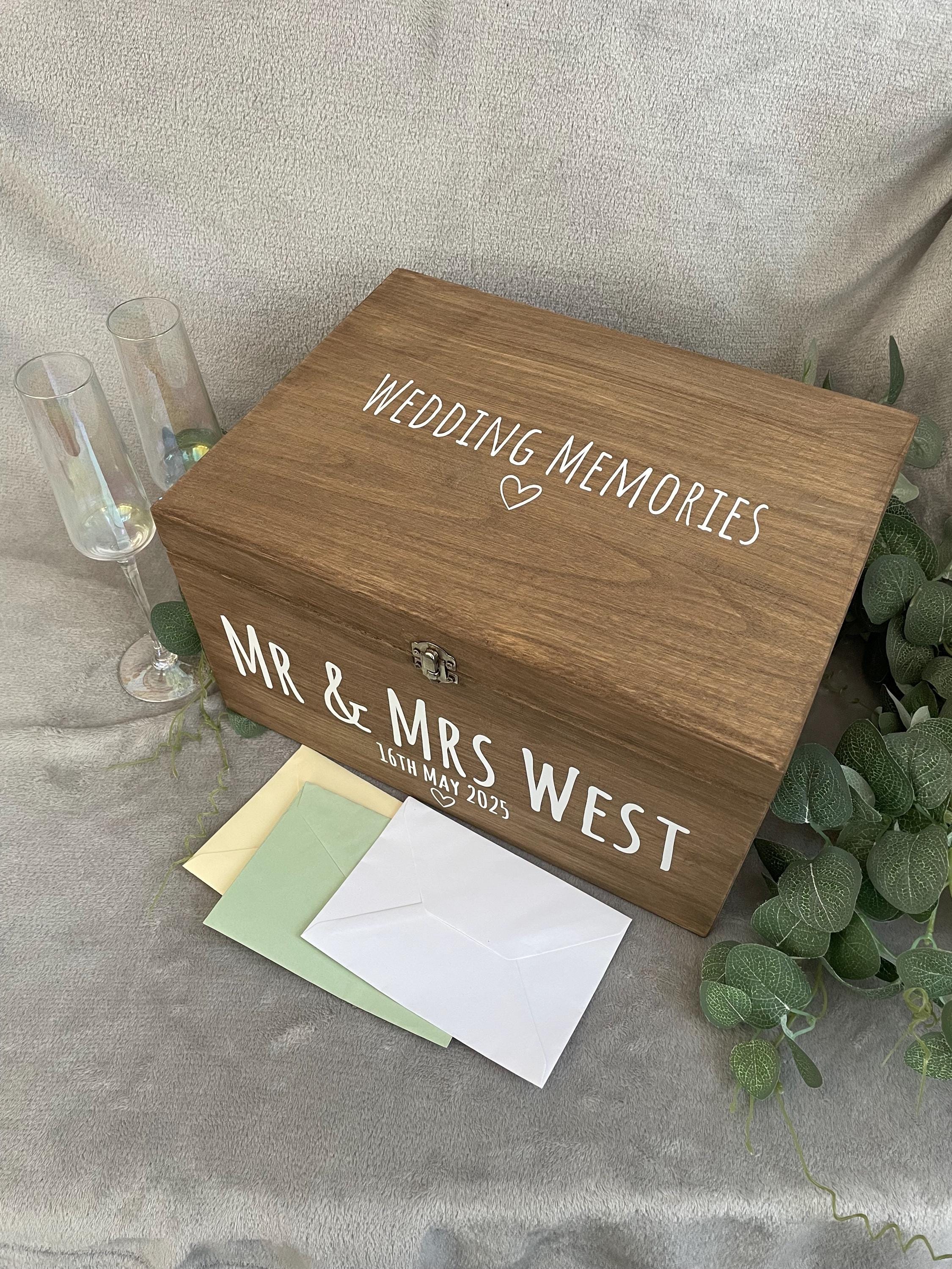 Personalised RUSTIC Wedding Card Box: Wooden Keepsake Memory Box - Etsy UK