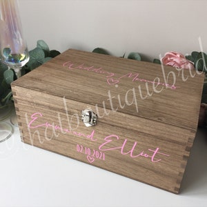Personalised RUSTIC Wedding Card Box: Wooden Keepsake Memory Box - Etsy UK