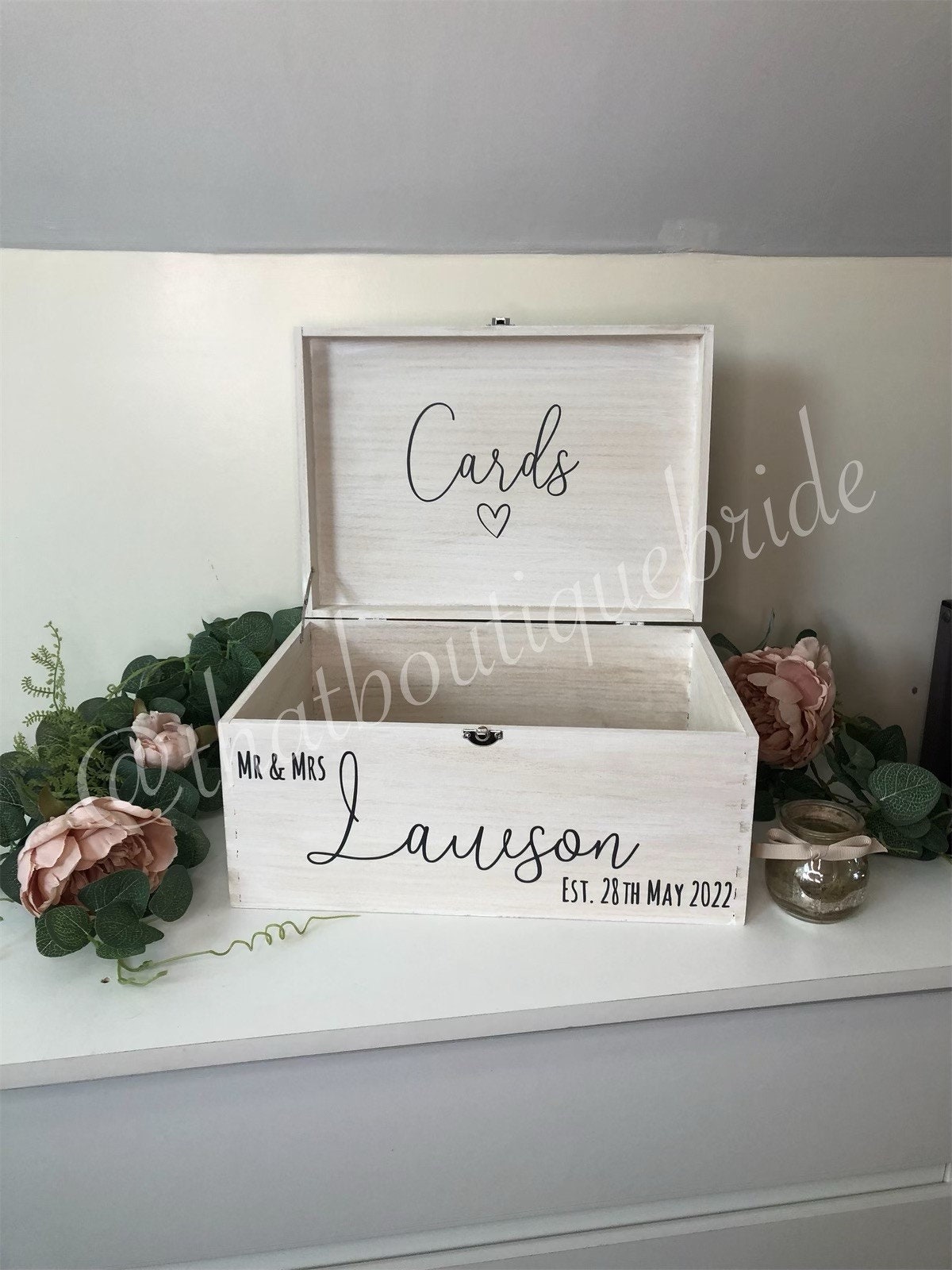 Personalised WHITE Wooden Wedding Card Box: Keepsake Memory Box - Etsy UK