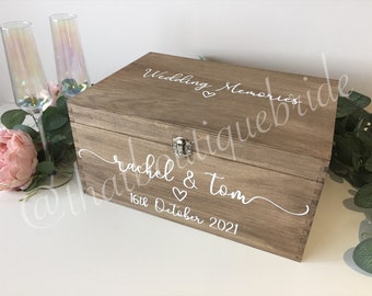 Personalised rustic wedding card box, Wedding memory box, Personalised Wedding box, Personalised wooden Wedding box, rustic wedding card box