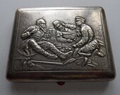 Russian Antique Melchior cigarette case Hunter. 1950