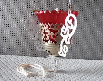 Vintage Hanging Metal Icon Candle Lamp /Lampada