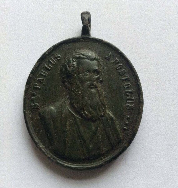 Vintage Religious Medallion - Apostol Paulus, St.… - image 5