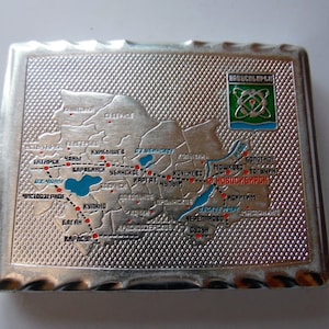 Vieux porte-cigarettes russe Novossibirsk URSS. 4 couleurs d’émail*