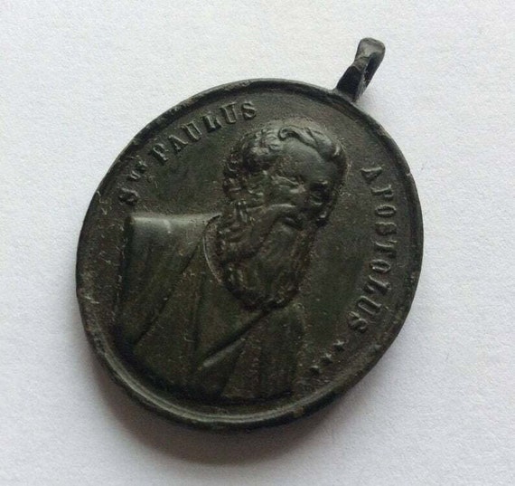 Vintage Religious Medallion - Apostol Paulus, St.… - image 4