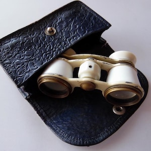 Binocolo da teatro sovietico d'epoca / Binocolo da teatro dell'URSS con custodia in pelle / Regalo da collezione retrò