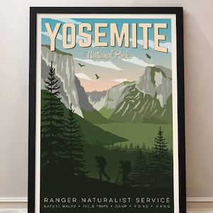 Yosemite Vintage Travel Poster, Travel, Decoration, Wall Art, Printable Poster, Yosemite, USA, California image 1