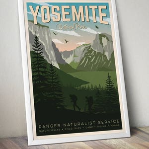 Yosemite Vintage Travel Poster, Travel, Decoration, Wall Art, Printable Poster, Yosemite, USA, California image 2