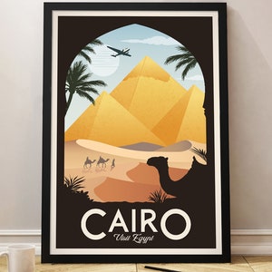 Cairo Vintage Travel Poster, Cairo travel poster, Egypt poster, Travel poster, Egypt, Decoration, Wall Art