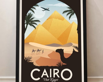 Affiche Vintage Le Caire, Affiche de voyage, Egypte, Affiche, Affiche De Voyage Vintage, Décoration, Lamina, Antique, Estampes