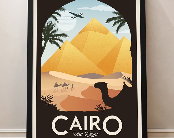 Cairo Vintage Travel Poster, Cairo travel poster, Egypt poster, Travel poster, Egypt, Decoration, Wall Art