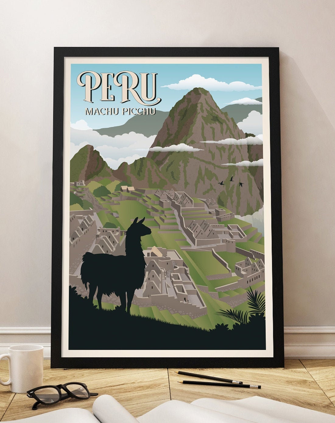 Machu Picchu Vintage Travel Poster Peru Travel Poster Peru Etsy Denmark