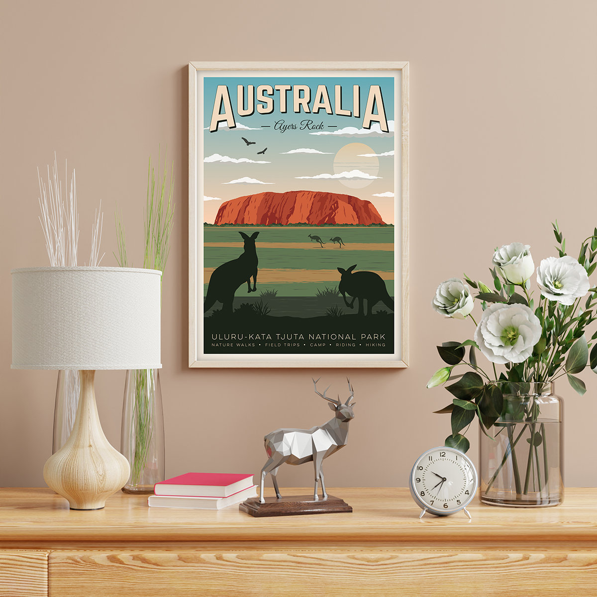 Poster, Australia, Travel Ayers Australia Wall Art Travel, - Rock, Decoration, Australia Etsy Vintage Print,