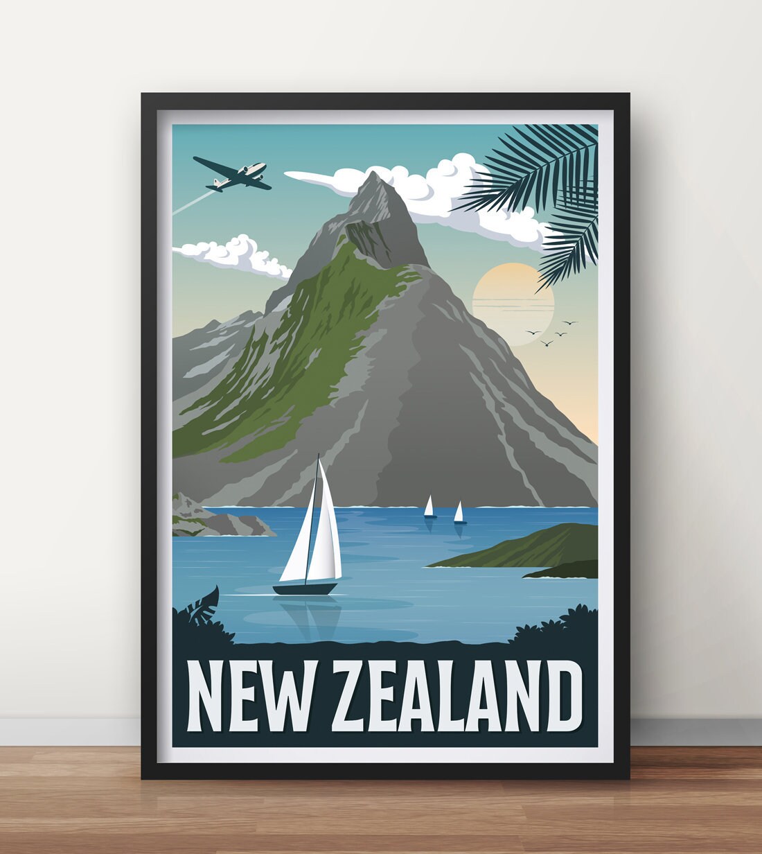 New Zealand Vintage Travel Poster Australia Travel Poster Etsy
