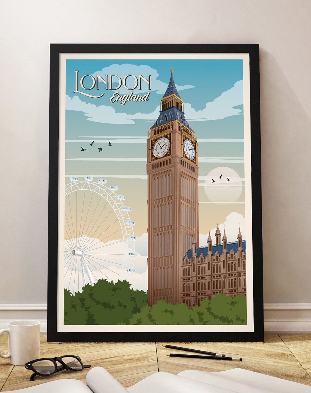 London Travel Poster Big Ben Travel Poster UK Travel Poster - Etsy